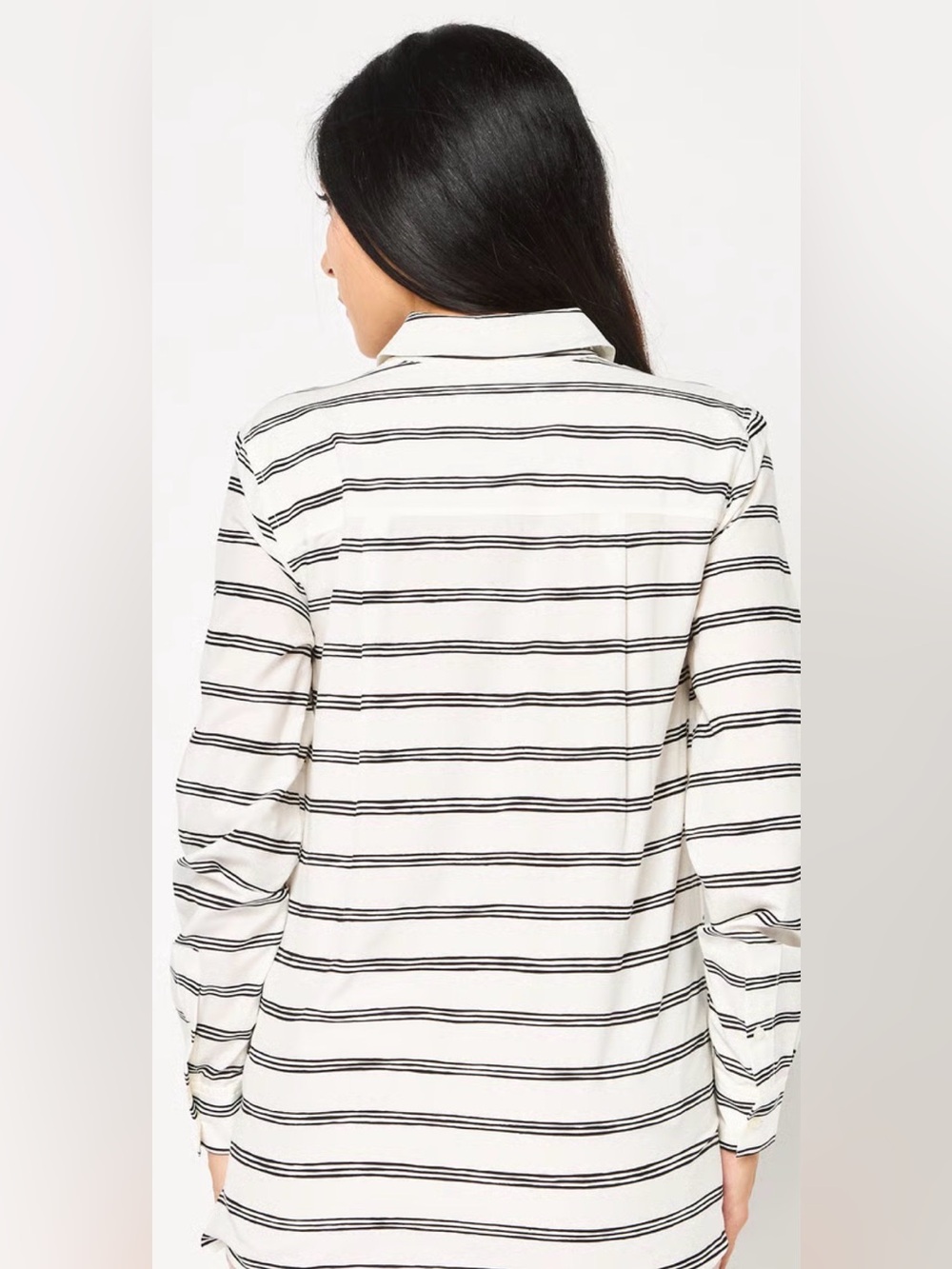 NWOT Women’s Lacoste🐊Spread Collar Long Sleeve Striped Shirt Size 34 (US 2/4) - Picture 6 of 11